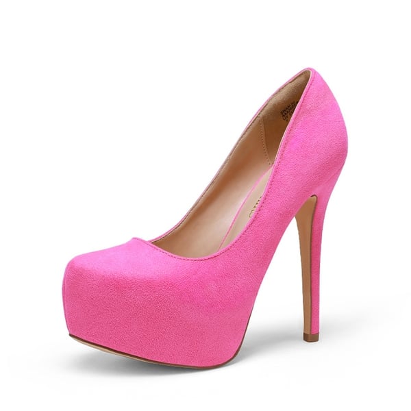 High Heel Stiletto Platform Pumps - FUCHSIA SUEDE -  0